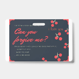 sorry card badge