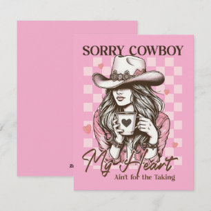 Sorry Cowboy My Heart Ain't For The Taking Holiday Card
