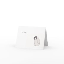 Sorry Cute Penguin Card by MiKa Art