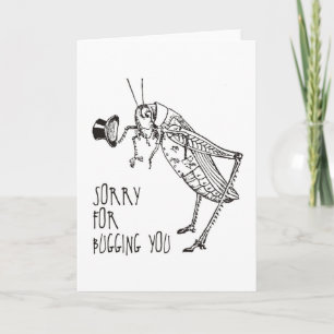 Sorry for bugging: Vintage grasshopper / cricket Card