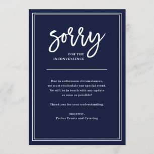 Sorry for Inconvenience   Cancellation or Postpone Invitation