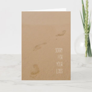 Sorry for Your Loss Footprints in Sand Card