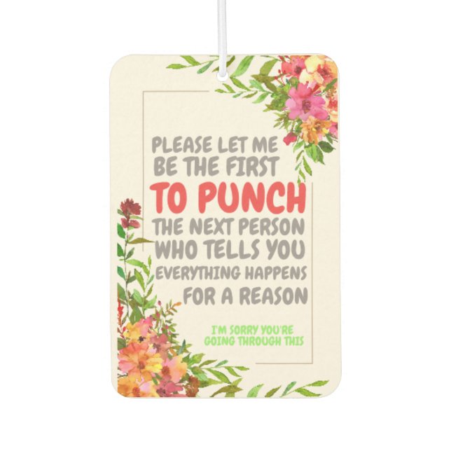 Sorry for Your Loss Sympathy Deepest Regrets Air Freshener (Front)