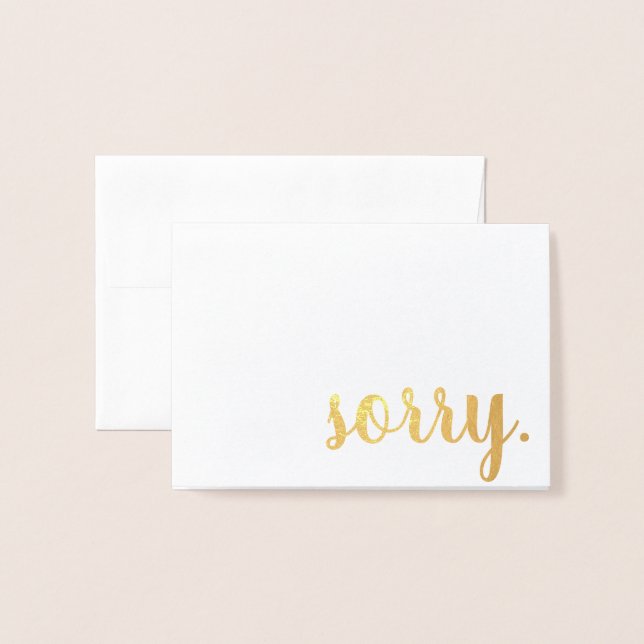 sorry gold foil foil card (Front With Envelope)