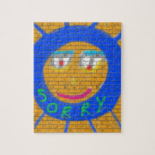 Sorry Graffiti, Art Sad Face, Sadness Regret Jigsaw Puzzle