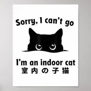 Sorry I Can’t Go I’m An Indoor Cat Funny Kitten _1 Poster