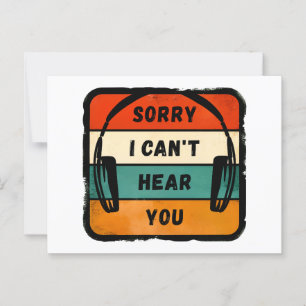 Sorry I can’t hear you - Retro Headphones Postcard