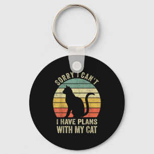 Sorry I Can't I Have Plans With My Cat Funny Cat L Keychain