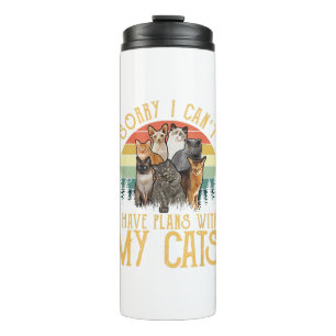 Sorry I Cant I Have Plans With My Cats Retro Thermal Tumbler