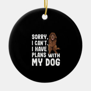 Sorry I Cant I Have Plans With My Newfoundland Dog Ceramic Ornament