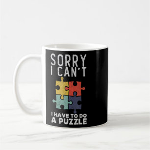 Sorry I Can't I Have To Do Puzzle Retro Jigsaw Puz Coffee Mug