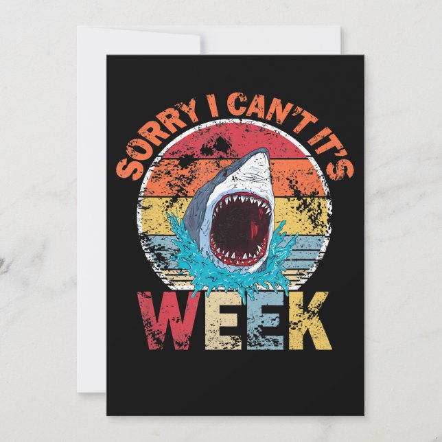 Sorry I Can't It's Week Funny Shark Gifts Save The Date (Front)