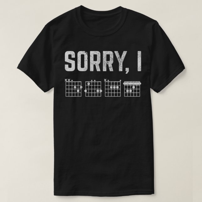 Sorry I DGAF Funny Hidden Message Guitar Chords Fo T-Shirt (Design Front)