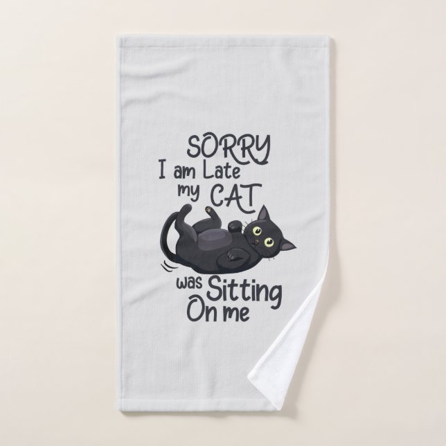 Sorry I’m Late – Cat Rules! Bath Towel Set (Hand Towel)