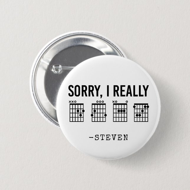 Sorry, I Really DGAF Guitar Chords Funny Custom 2 Inch Round Button (Front & Back)