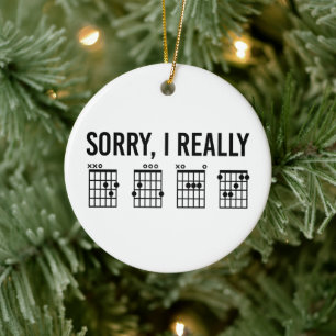 Sorry, I Really DGAF Guitar Chords Funny Custom Ceramic Ornament