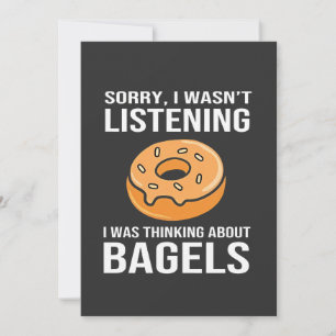 Sorry I Was thinking about Bagels Jewish Hanukkah Invitation