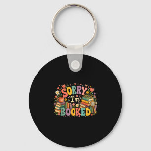 Sorry i'm booked funny librarian reading design keychain