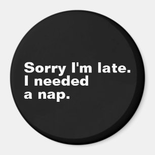 Sorry I'm late. I needed a nap. Magnet