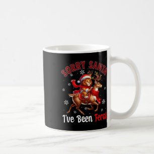 Sorry I've Been Feral Christmas Santa Lion Riding Coffee Mug