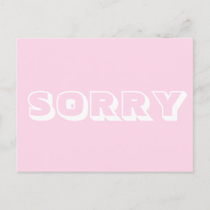 Sorry, light pink white modern bold postcard