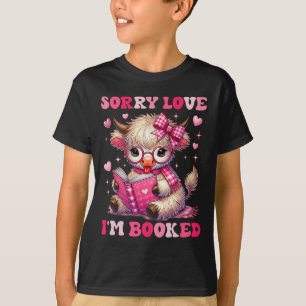 Sorry Love I'm Booked Cow Valentine Pink Coquette T-Shirt