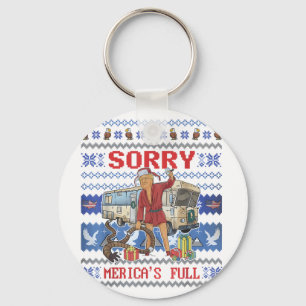 Sorry Mericas Full Funny Trump Ugly Christmas Keychain