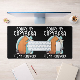 Sorry My Capybara Ate My Homework Funny Desk Mat