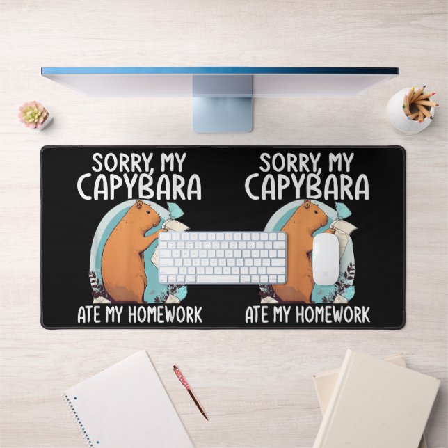 Sorry My Capybara Ate My Homework Funny Desk Mat (Office 1)