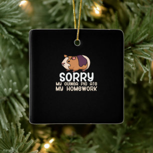 Sorry My Guinea Pig Ate My Homework   Cute Pet Ceramic Ornament