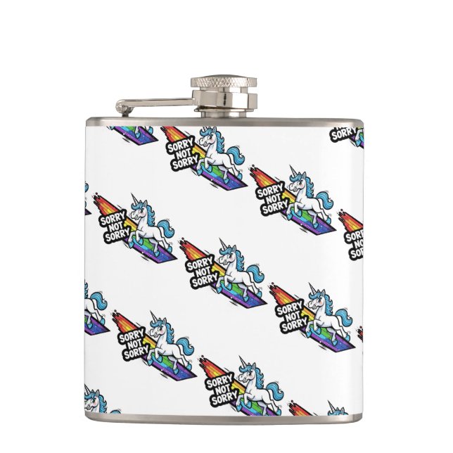 Sorry not Sorry Unicorn Flask (Front)