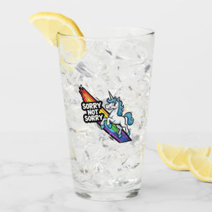 Sorry not Sorry Unicorn Glass Cup