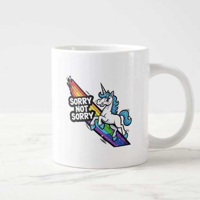 Sorry not Sorry Unicorn Jumbo Specialty Mug (Right)