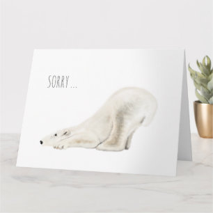 Sorry Polar Bear Folded Greeting Card