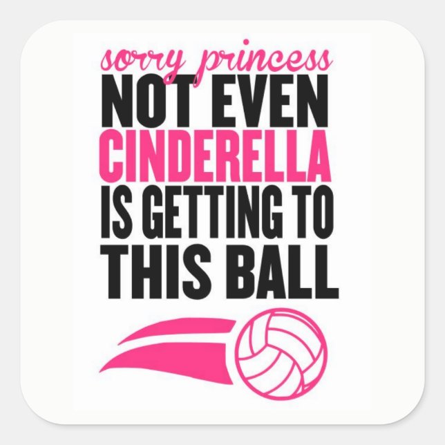 Sorry Princess: Volleyball Square Sticker (Front)