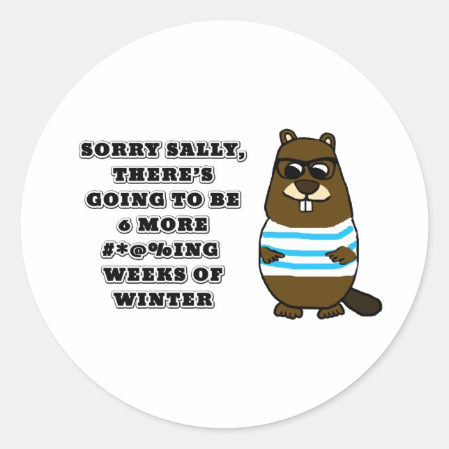 Sorry Sally, 6 more #*@%ing weeks of winter Classic Round Sticker (Front)