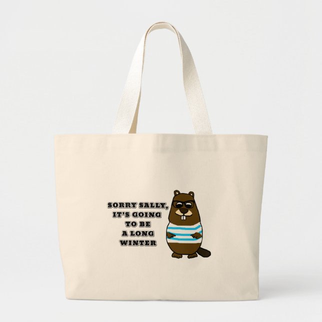 Sorry Sally, Long Winter Large Tote Bag (Front)