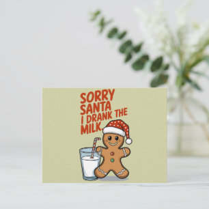 Sorry Santa I Drank The Milk Baby Christmas Outfit Holiday Postcard