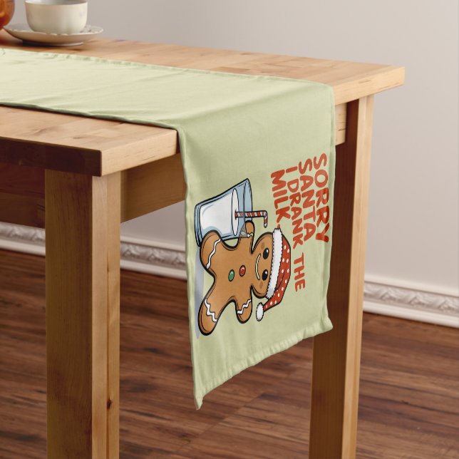 Sorry Santa I Drank The Milk Baby Christmas Outfit Short Table Runner (In Situ)
