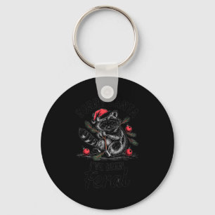 Sorry Santa I’ve Been Feral Funny Raccoon Christma Keychain