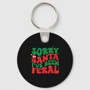 Sorry Santa I've Been Feral Kid's Christmas Boy Gi Keychain
