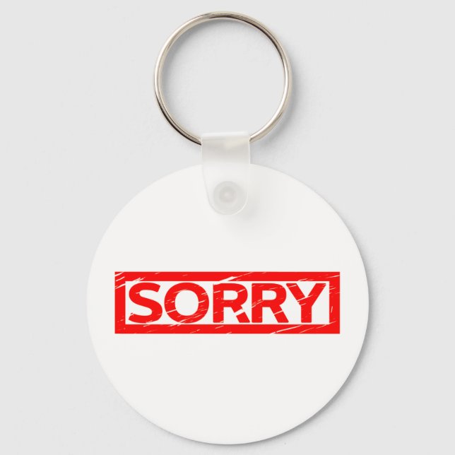 Sorry Stamp Keychain (Front)