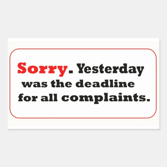 Sorry Sticker (Front)