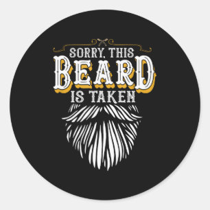 Sorry This Beard Is Taken Country Retro Valentines Classic Round Sticker