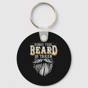 Sorry This Beard Is Taken Country Retro Valentines Keychain