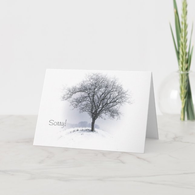 Sorry Tree standing alone winter scene customized Card (Front)