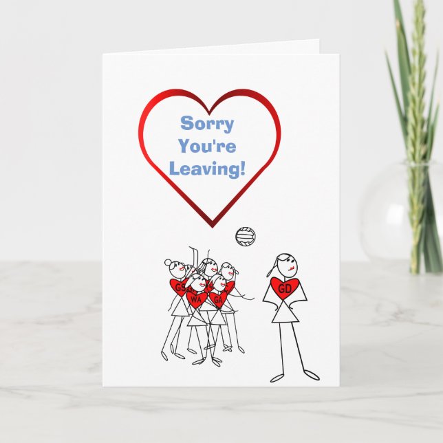 Sorry You're Leaving Netball Greeting Card (Front)