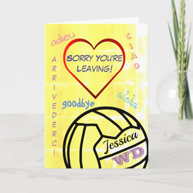 Sorry You're Leaving Netball Personalized Card (Front)