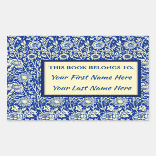 Sorta Blue Calico Personalized Bookplates Sticker