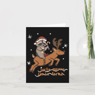 Sorta Merry Sorta Feral Funny Raccoon Christmas Xm Card